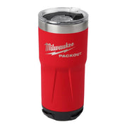 Milwaukee 48-82-8392R PACKOUT Tumbler, 20 oz, Red Metal, Twist and Lock Connectivity, Dishwasher Safe