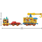 Thomas & Friends Muddy Fix Em Up Friends Motorized Vehicle Set with Carly the Crane and Sandy the Rail Speeder, Battery-Powered, Multicolor, HJD71