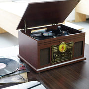 Eyesen M506 Bluetooth Belt Drive Turntable With Accessories Included, Mahogany