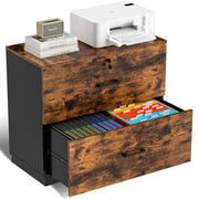 Ktaxon Wood 2 Drawer Lockable File Cabinet, Fits Letter Legal & A4 Files, Brown