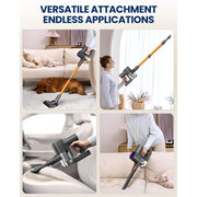Zynet Cordless Stick Vacuum Cleaner, 40KPA Suction, 40-Min Runtime, LED Display, Lightweight Self-Standing, Multi-Functional for Pet Hair and Hard Floors, S8
