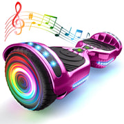 Tcdjtc Kids Electric Scooter with Bluetooth Speakers, LED Lights, 400W Motor, 9 MPH Max Speed, Pink