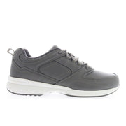 Propet Life Walker Sport Men's Walking Shoes, Dark Grey Leather, 17 X-Wide, Lace-Up, Removable Footbed, MAA272L