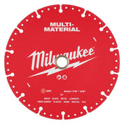 Milwaukee 7 in. Multi-Material Diamond Blade, Vacuum Brazed Grit, Vented Segment Design, Solid Steel Core, Red, 49-93-9607