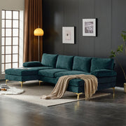 Ktaxon Modern U-Shape Sectional Sofa with Metal Feet Blue-Green BOX 3