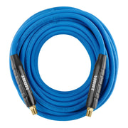 HART Tools Lay Flat Pneumatic Air Hose, 50 ft, 1/4 in, Kink Resistant, 360 Swivel Fittings, 300 PSI, Black