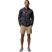 Columbia Wild Cast Camp Hoodie, Men's Slim Fit Fleece Jacket, UPF 40 Sun Protection, Omni-Wick Moisture Management, Shark Deltawoods, Large