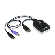 ATEN KA7169 USB DisplayPort KVM Adapter Cable with Virtual Media and Smart Card Reader Support, Black