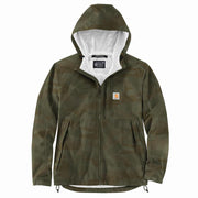 Carhartt Monterey Men's Waterproof Rain Jacket, Storm Defender, Wind Fighter, Army Green Camo, Large, 105751