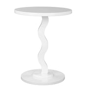 Mainstays Kids Wood Wavy Nightstand Side Table, Durable Rubberwood, Water-Resistant Satin Finish, White, 15.75 in