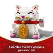 LEGO Lucky Cat Building Toy, 280 Pieces, Waving Paw Action, White, Ages 9+, 6523866