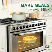 Chef Power 7 Pcs Ceramic Cookware Set, Non-Stick Pots and Pans with Stainless Steel Handles, Oven and Dishwasher Safe, Sage Green with Light Gold Handles, AHUSNS01162
