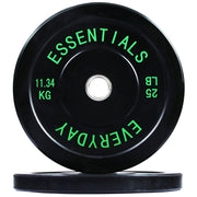 BalanceFrom Olympic Bumper Plates 25 lb Pair, Black - Low-Bounce