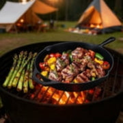 Ozark Trail 12 in Pre-Seasoned Cast Iron Skillet with Handles - Durable Build