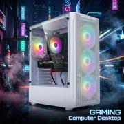 STGAubron Gaming Desktop Computer, Intel Core i7 3.9GHz, AMD Radeon RX 580 8GB, 16GB RAM, 1TB SSD, WiFi 6, Bluetooth 5.0, RGB Fans, Windows 11 Home, ABR0122