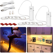Nobrand Rechargeable Motion Sensor Strip Light, Battery Operated LED Closet Lights, 2700K Warm White, 6.56ft, 2 Pack