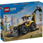 LEGO City Yellow Backhoe Loader Building Toy with Functional Bucket and Backhoe, Includes Minifigures and Accessories, 301 Pieces, 60480