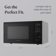 Farberware Compact Microwave Oven, 0.9 Cu. Ft., 900 Watts, Digital Control Panel, Auto Cook Menus, Defrost Functions, Express Cooking, Child Safety Lock, White, FMGZ09WHA