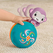 Fisher-Price Crawling Musical Purple Monkey Ball Infant Developmental Toy with Dual Play Modes, Batteries Included, JLB95