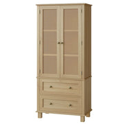 Homfa 1040370 Storage Cabinet with Rattan Doors, Oak