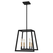 Quoizel Tilly 4-Light Pendant Light Fixture, Matte Black, Farmhouse Style, Dimmable, 14 in W x 15.75 in H, TIL2814MBK