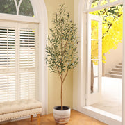 DR.Planzen 7' Artificial Olive Tree Indoor, Tall Faux Olive Tree, Artificial Plants