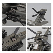 Anmyjuly Apache Aircraft Alloy Die-Cast Armed Helicopter Collectible, Green, 11 in Length, F64-1