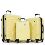 Travelhouse TH23088YE 3 Piece Expandable Hardshell Hardside Luggage Set (Yellow)