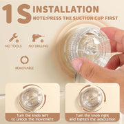 Luxear LU-HB-001-CR Shower Caddy Bathroom Storage Organizer with Advanced Suction Technology, 4 Movable Hooks