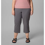 Columbia Women's All Seasons Mid Rise Capri Pants, Omni-Shade UPF 50, Omni-Shield Stain Repellent, City Grey, Plus Size 2XL, 23-Inch Inseam, 21196420232X