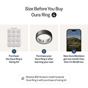 Oura Ring 4 Stealth Smart Ring, All-Titanium, Health Tracker with Smart Sensing, Water Resistant, Long Battery Life, Size 7, JZ90-54218-07