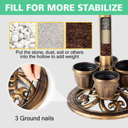 OBENSKY 12101BZ Bird Bath With 4 Planters 28