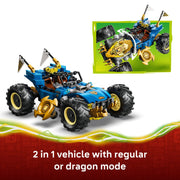 LEGO Ninjago Jay's Transforming Car Toy, 2-in-1 Buildable Set with 5 Minifigures, Ages 8+, Multicolor, 71856