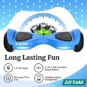 GOTRAX GT-HCUB-BLU LILCUB Hoverboard,2.5 Miles Distance, 5 Mph Max Speed, 88 lbs Max Weight, Self Balancing Scooter with 6.1 inch Wheels and LED Headlights Blue