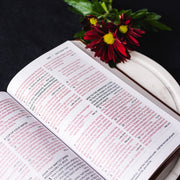 Thomas Nelson NKJV End-of-Verse Reference Bible, Personal Size, Large Print Comfort Print, Leathersoft Purple Cover, Red Letter Edition
