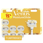 Venus Moisture Glide Womens Razor Blades, with Built-in Shave Gel Bars, 7 Razor Blade Refills