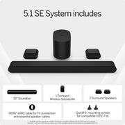 VIZIO SV510X-0806 5.1 Soundbar SE, Wireless Subwoofer, Surround Sound w/Dolby Atmos, DTS:X, Bluetooth Speaker