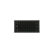 Signature Hardware Cast Iron Floor Register with Louvers Black Powdercoat