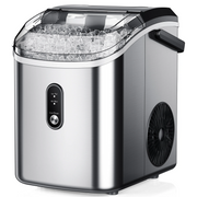 Simzlife IM-12G Nugget Ice Maker Countertop with Handle, Silver