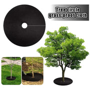 Landscape Weed Barrier Mat, Reusable Black Fabric Tree Ring, 40 Inch, Pack of 2