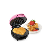 Nostalgia MWFHRTWM5PK MyMini Personal Electric Heart Waffle Maker, Red