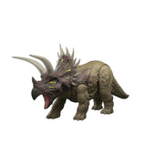 Mattel Jurassic World Wild Roar Triceratops Dinosaur Action Figure Toy, Roaring Sounds, Attack Motion, Amber Lights, Movable Joints, 12.2 in, JKL81