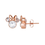 Jacmel 14k Minnie Mouse Sterling Silver 14KT Gold Plated Earrings with Crystal Accents for Girls and Tweens