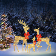 Ktaxon 3-Piece Lighted Christmas Deer Set LED Lights, Gold