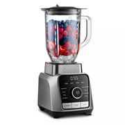 Gourmia Digital Countertop Blender, 1250W Motor, 8 Blend Programs, 4 Speeds with Pulse, 56 oz Glass Pitcher, Round-Plated Tamper, Gray, GPB3125