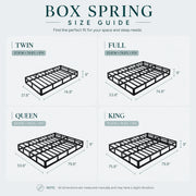 Bedsnus 9 Inch Queen Heavy Duty Metal Box Spring Mattress Foundation with Fabric Cover, Black, 1000 lb Capacity, BSBS2504-9