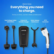 Ampure Go Level 2 Portable EV Charger, 32 Amp, SAE J1772 Connector, NEMA 14-50 Plug, 20ft Cable, Weather-Resistant, UL Certified, 5910764K