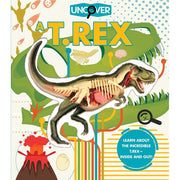 Silver Dolphin Books Uncover a T.Rex Educational Hardcover Book with 3-D Dinosaur Model Exploration