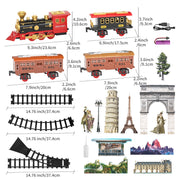 XX Dinosaur Planet Electric Train Toy Set with Light Sound Spray Effects, Eco-Friendly Plastic, Ages 3-8, Includes Locomotive, Coaches, Coal Vehicle, Modular Tracks