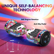 Tcdjtc LBW12A Electric Scooter with Bluetooth Speakers, Unicorn